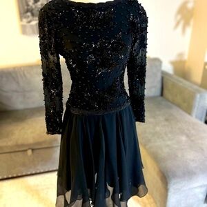 A.J. Bari Black Sequin Mini Dress✨
